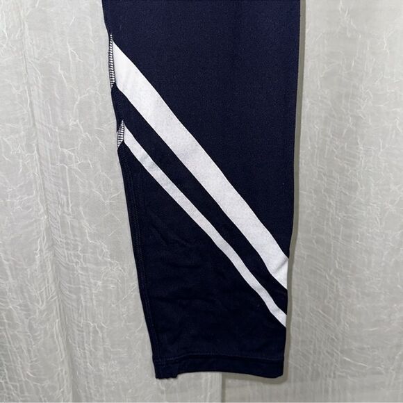 TORY SPORT L Navy Crop White Light Reflective Athletic Leggings - Picture 9 of 14